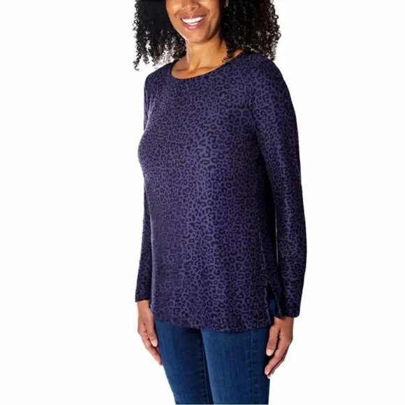 Mario Serrani Ladies' Tunic Top Medium Purple & Black - Picture 1 of 6